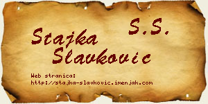 Stajka Slavković vizit kartica